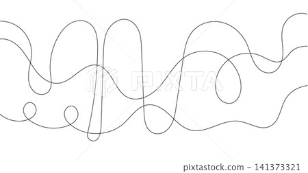 Chaotic line abstract pattern, wavy doodle thread vector background Chaotic line abstract pattern, wavy doodle thread vector background 141373321