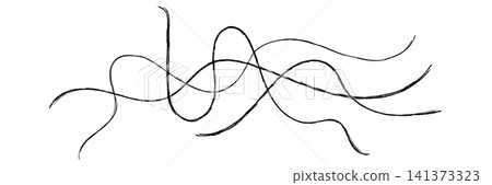 Chaotic line abstract pattern, wavy doodle thread vector background 141373323