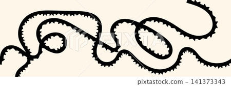 Chaotic line abstract pattern, wavy doodle thread vector background Chaotic line abstract pattern, wavy doodle thread vector background 141373343