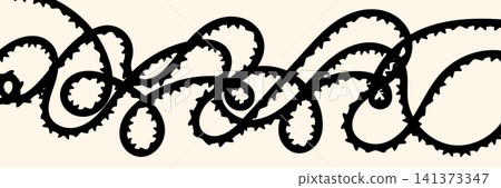 Chaotic line abstract pattern, wavy doodle thread vector background Chaotic line abstract pattern, wavy doodle thread vector background 141373347