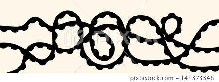 Chaotic line abstract pattern, wavy doodle thread vector background Chaotic line abstract pattern, wavy doodle thread vector background 141373348