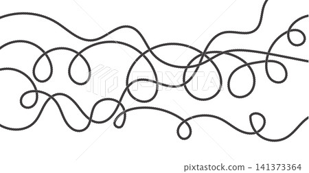 Chaotic rope pattern, tangled cord vector texture Chaotic rope pattern, tangled cord vector texture 141373364