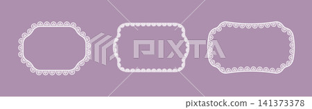 Vintage lace doily border with intricate pattern and decorative oval frame. Features cute floral ornaments, pearl details, ribbon bows, and romantic scalloped edges. Vintage lace doily border with intricate pattern and decorative oval frame. Features cute floral ornaments, pearl details, ribbon bows, and romantic scalloped edges. 141373378