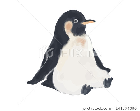 A penguin sitting and relaxing. A penguin sitting and relaxing. 141374096