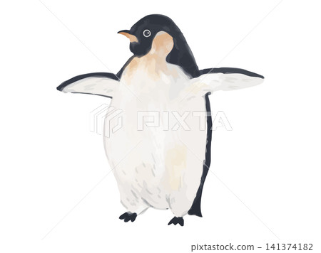 Emperor penguin with wings spread Emperor penguin with wings spread 141374182