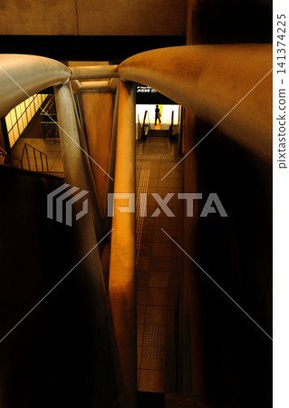 People walking in city corridors People walking in city corridors 141374225