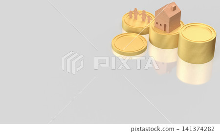 Family Home Investment and Financial Security Growth Concept 3d render. Family Home Investment and Financial Security Growth Concept 3d render. 141374282