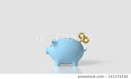 Wind Up Piggy Bank for Smart Saving and Financial Growth 3d render. Wind Up Piggy Bank for Smart Saving and Financial Growth 3d render. 141374290
