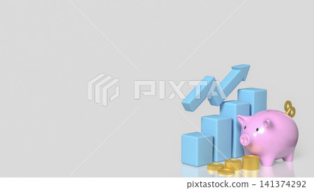 Piggy Bank Investment Growth and Smart Financial Success Concept 3d render. Piggy Bank Investment Growth and Smart Financial Success Concept 3d render. 141374292