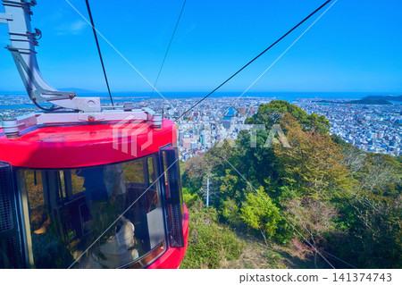 View of Tokushima city (east side) from the Awagin Bizan Ropeway in Bizan Town, Tokushima City, Tokushima Prefecture View of Tokushima city (east side) from the Awagin Bizan Ropeway in Bizan Town, Tokushima City, Tokushima Prefecture 141374743