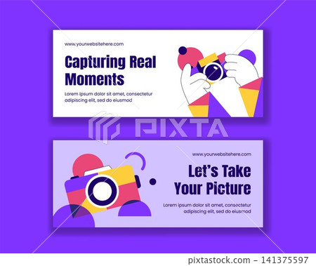 Social Media Banner for World Photography Day Flat Cartoon Background Illustration Social Media Banner for World Photography Day Flat Cartoon Background Illustration 141375597