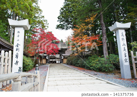 Late autumn scenery at the World Heritage site of Koyasan: Kongobu-ji Temple Late autumn scenery at the World Heritage site of Koyasan: Kongobu-ji Temple 141375736