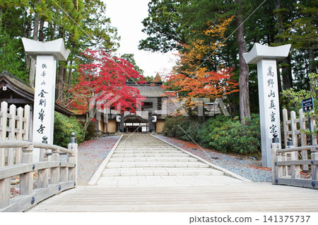 Late autumn scenery at the World Heritage site of Koyasan: Kongobu-ji Temple Late autumn scenery at the World Heritage site of Koyasan: Kongobu-ji Temple 141375737