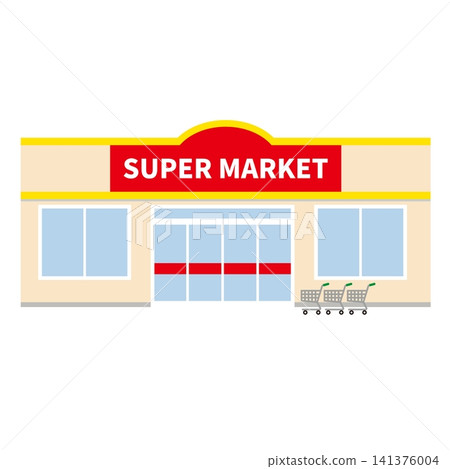 illustration of a supermarket building illustration of a supermarket building 141376004