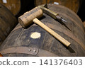 Whiskey, barrels, aging, tasting 141376403