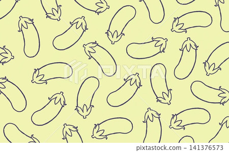 Eggplant line drawing pattern (purple x yellow) 141376573