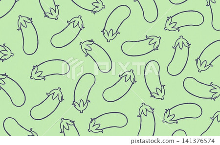 Eggplant line drawing pattern (purple x light green) Eggplant line drawing pattern (purple x light green) 141376574