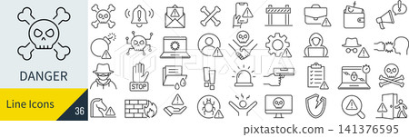Set of icons related to danger Set of icons related to danger 141376595