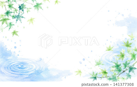 背景圖片展現了清新的嫩綠樹葉和美麗的漣漪。 背景圖片展現了清新的嫩綠樹葉和美麗的漣漪。 141377308