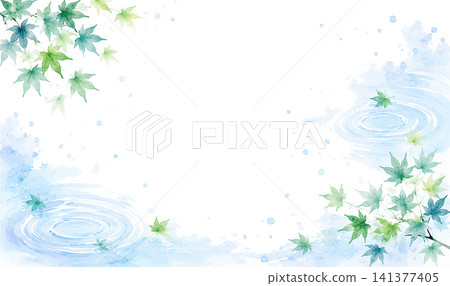 Cool leaf and ripple background image (single vector image) Cool leaf and ripple background image (single vector image) 141377405