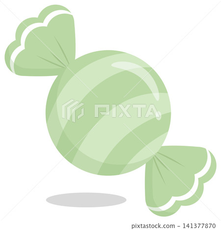 Cute Kawaii Pastel Lime Green Striped Candy Icon Cute Kawaii Pastel Lime Green Striped Candy Icon 141377870