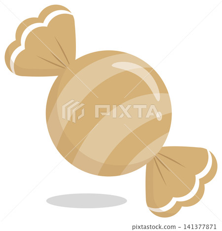 Cute Kawaii Pastel Brown Striped Candy Vector Icon Cute Kawaii Pastel Brown Striped Candy Vector Icon 141377871