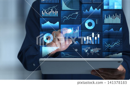 Data analysis and KPI dashboards. A web analytics platform that processes business intelligence data. Data analysis and KPI dashboards. A web analytics platform that processes business intelligence data. 141378183