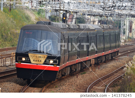 東海道本線運行的伊豆急行黑船號 東海道本線運行的伊豆急行黑船號 141378245