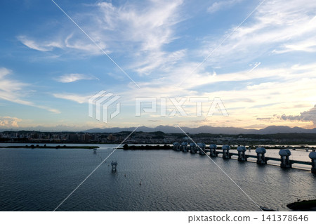 View from Island Fuji, westward from Nabana no Sato, Nagashima-cho, Kuwana City, Mie Prefecture, July 2025 View from Island Fuji, westward from Nabana no Sato, Nagashima-cho, Kuwana City, Mie Prefecture, July 2025 141378646