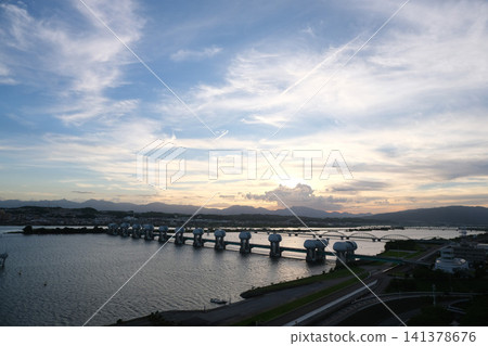 2025年7月，從富士島眺望，位於三重縣桑名市長島町名花之里西北方向。 141378676