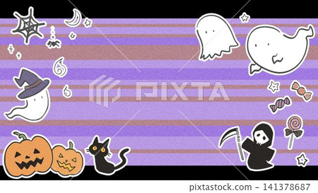 Cute, hand-drawn Halloween-themed background material: frames featuring ghosts and pumpkins. Cute, hand-drawn Halloween-themed background material: frames featuring ghosts and pumpkins. 141378687