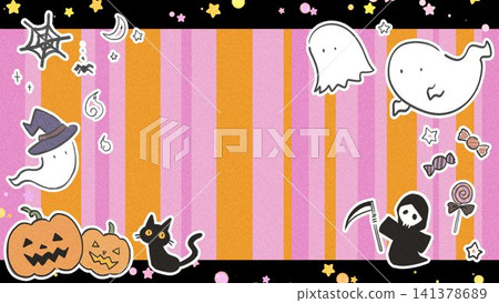 Cute, hand-drawn Halloween-themed background material: frames featuring ghosts and pumpkins. Cute, hand-drawn Halloween-themed background material: frames featuring ghosts and pumpkins. 141378689