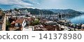 Marmaris marina and harbor panoramic view from above in Turkey 141378980
