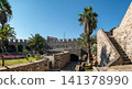 Castle courtyard with garden and ancient walls in Marmaris Turkey 141378990
