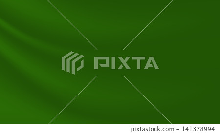 green silk fabric texture background with abstract creased on smooth surface 141378994
