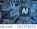Image of a semiconductor electronic circuit board illustration 141379252
