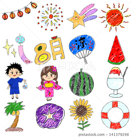 八月和節慶插畫集 八月和節慶插畫集 141379298