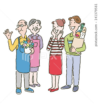 Adults having a conversation Adults having a conversation 141379581