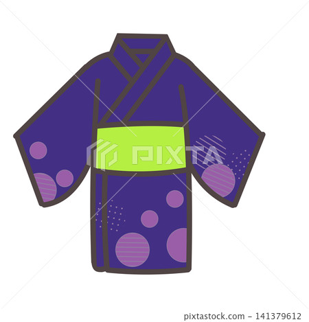 Blue and purple polka dot yukata Blue and purple polka dot yukata 141379612