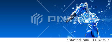 Industrial robots and AI networks. Factories, manufacturing, DX, physical AI, FA, smart factories, communications. Industrial robots and AI networks. Factories, manufacturing, DX, physical AI, FA, smart factories, communications. 141379893
