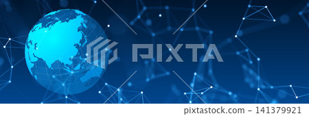 Earth and communication networks. DX, global, future, cyber, security, IT, business, technology Earth and communication networks. DX, global, future, cyber, security, IT, business, technology 141379921