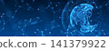 Earth and communication networks. DX, global, future, cyber, security, IT, business, technology 141379922