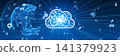 Earth and cloud networks. Global, DX, AI, future, systems, apps, technology, data 141379923