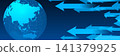 Earth and speed image. Global, politics, economics, news, business, strategy, space, arrow, risk, background 141379925