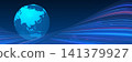 Earth and digital technology. Global, network, future, cyber, DX, AI, systems, cloud 141379927