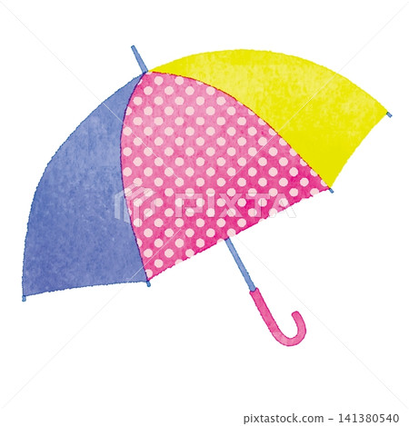 Colorful and cute watercolor illustration of a rain umbrella | Rainy season Colorful and cute watercolor illustration of a rain umbrella | Rainy season 141380540