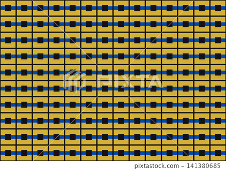 Golden Geometric Grid Pattern with Blue Accents Golden Geometric Grid Pattern with Blue Accents 141380685
