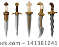 Vsai daggers and knives with ornate blades collection 141381241
