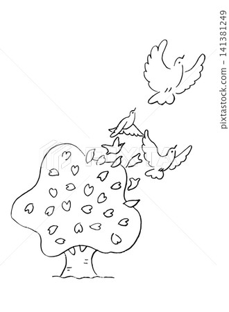 圖畫書風格的鳥類插圖(線條畫) 圖畫書風格的鳥類插圖(線條畫) 141381249