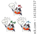 Rock-Paper-Scissors Cat Set 141381737